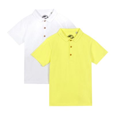 bluezoo Pack of two boys' lime and white polo shirts